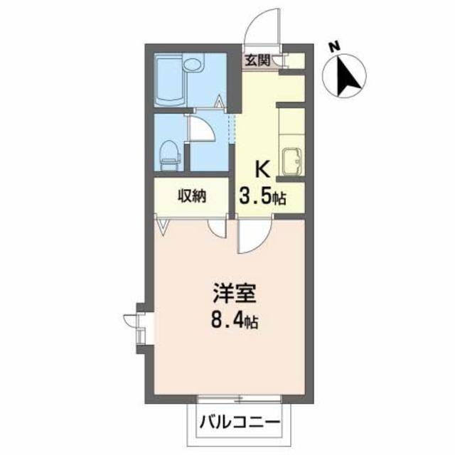 パインフラッツ(1K/2階)の間取り写真