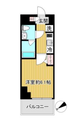 SHOKEN RESIDENCEお花茶屋(1K/5階)の間取り写真
