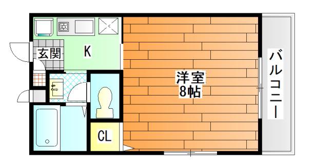 サングリエ(1K/2階)の間取り写真