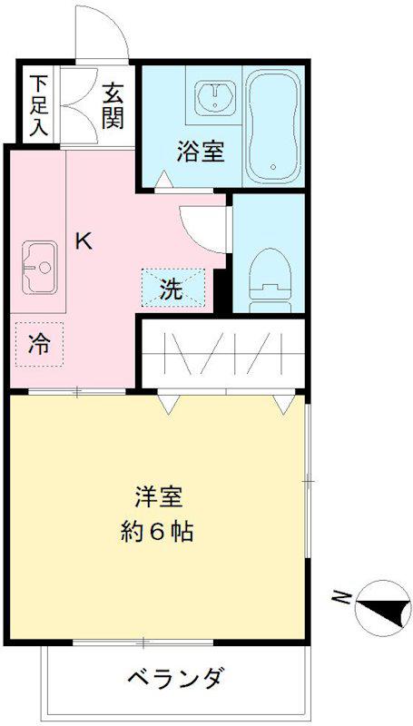 メゾン泰光(1K/2階)の間取り写真