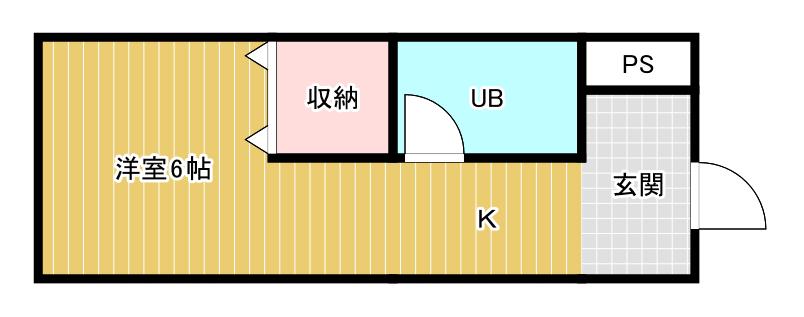 リリッシュ丸(1K/1階)の間取り写真