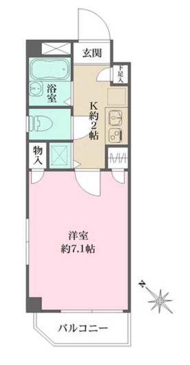 ウィンコート吉祥寺(1K/2階)の間取り写真