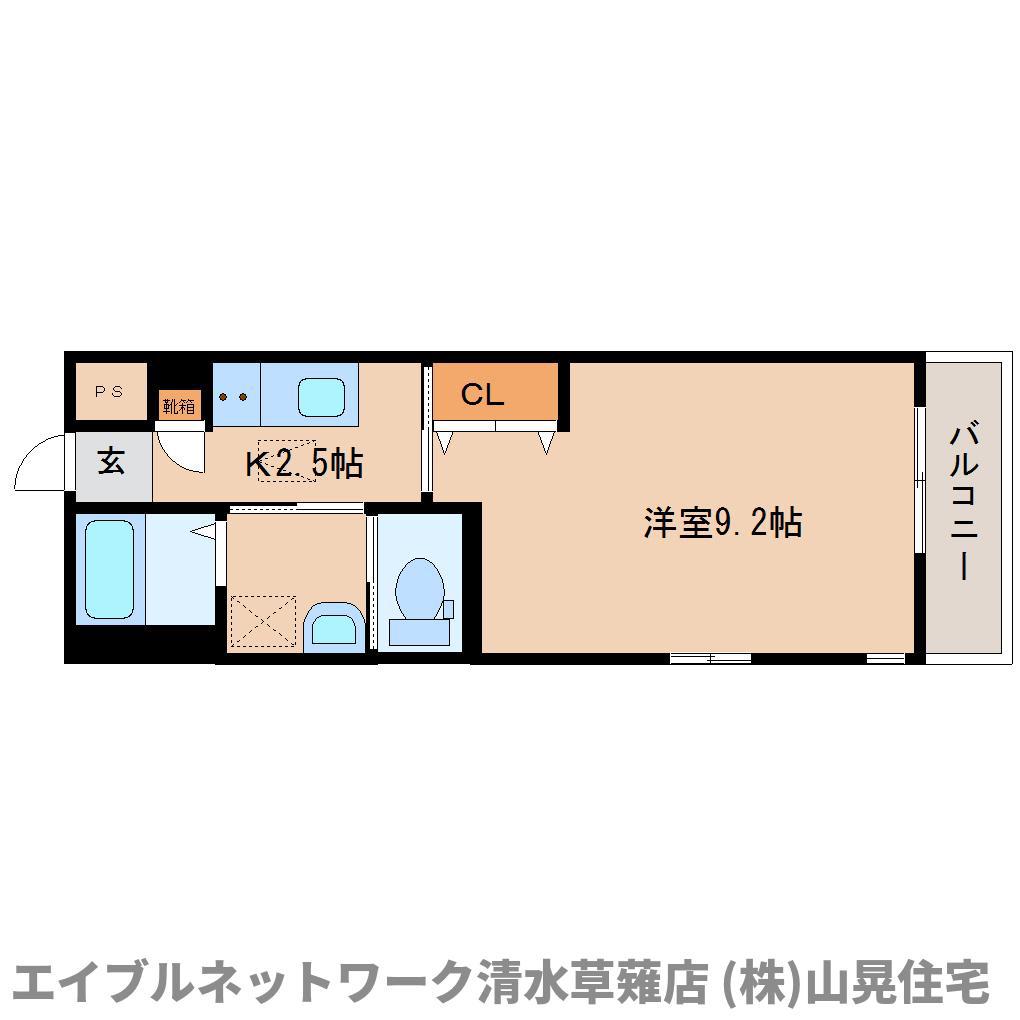 フォルビート(1K/1階)の間取り写真