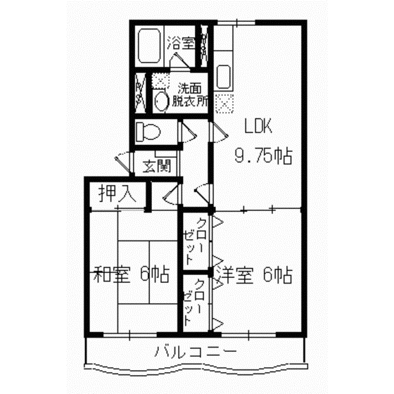 セリーンハイツイケダ(2LDK/3階)の間取り写真