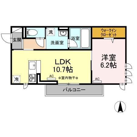 サンライトハイム陽東(1LDK/3階)の間取り写真