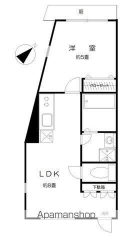 セゾンガーデン中目黒(1LDK/1階)の間取り写真
