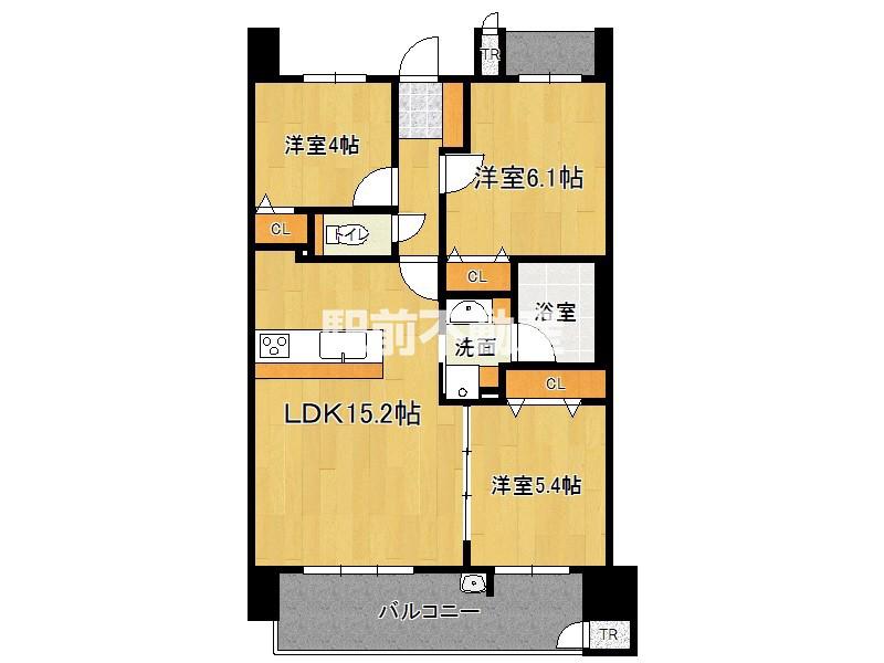 S-RESIDENCE愛宕サウス(3LDK/2階)の間取り写真