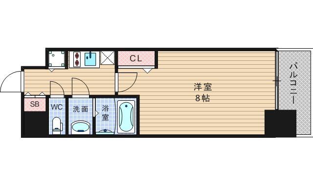 プレサンス難波ラフィーネ(1K/9階)の間取り写真