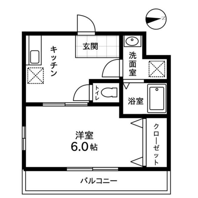 フローラルパレス大成(1K/2階)の間取り写真