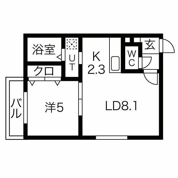 スリーナインXY(1LDK/3階)の間取り写真