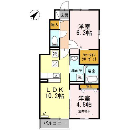 アルトピーノ(2LDK/1階)の間取り写真