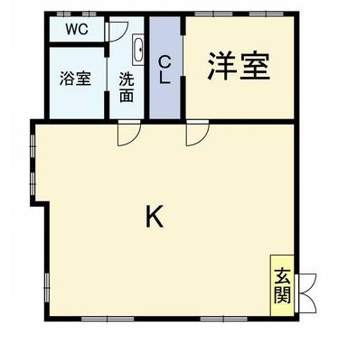 TANIGUCHI BLDG(1LDK/2階)の間取り写真
