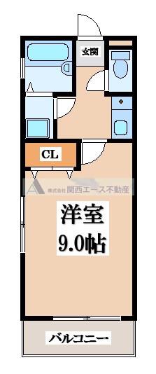 ドラゴンコート(1K/2階)の間取り写真