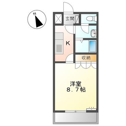 アヴェニール弐番館(1K/1階)の間取り写真