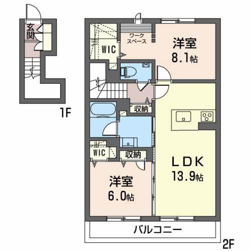FELICE(2LDK/2階)の間取り写真