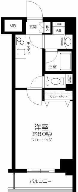 CALM.KOIWA ウエスト(1K/6階)の間取り写真