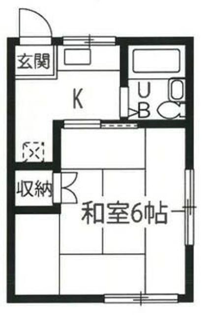 コーポすずき(1K/2階)の間取り写真