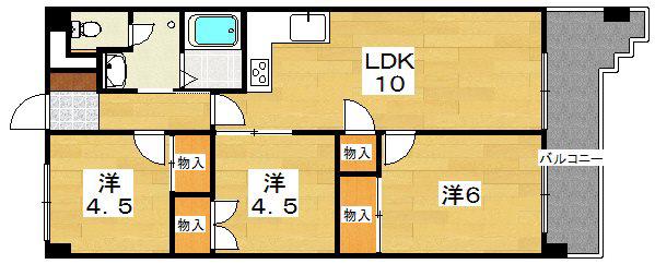 シース92(3LDK/5階)の間取り写真