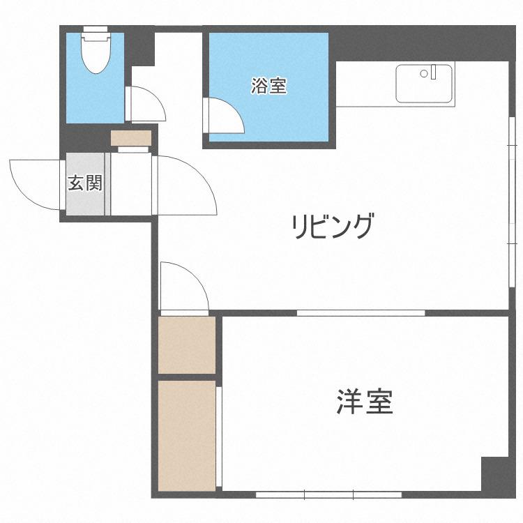 アベニール北11条(1LDK/4階)の間取り写真