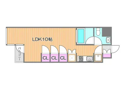 シャインコート岡南町(ワンルーム/4階)の間取り写真