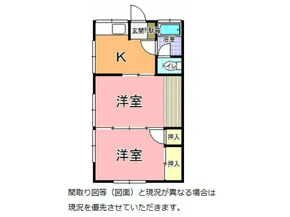 グレイス自由ヶ丘(2K/1階)の間取り写真