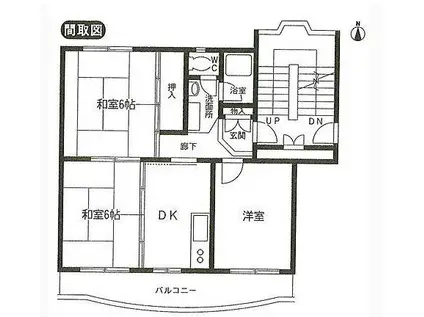 須原ハイツ(3DK/3階)の間取り写真