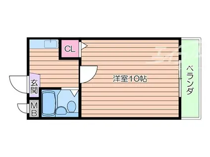 朝日が丘尾田ハイツ(1K/3階)の間取り写真