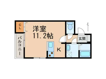 クラウンハイツ和歌浦東III(ワンルーム/2階)の間取り写真