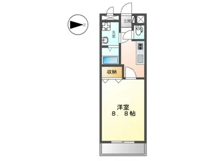 コンフォートカワイ(1K/2階)の間取り写真