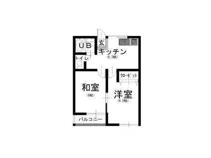 北藤ハイツII(2DK/2階)の間取り写真