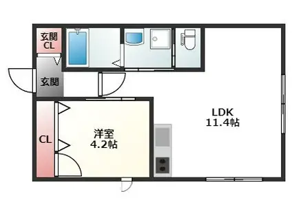 コンフォート K(1LDK/2階)の間取り写真