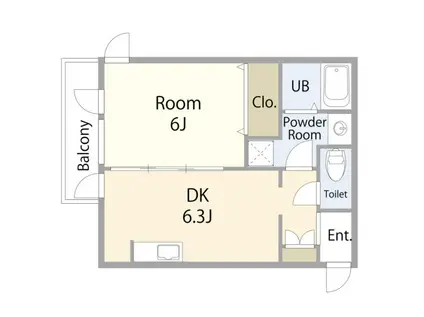 KAEDE(1DK/1階)の間取り写真