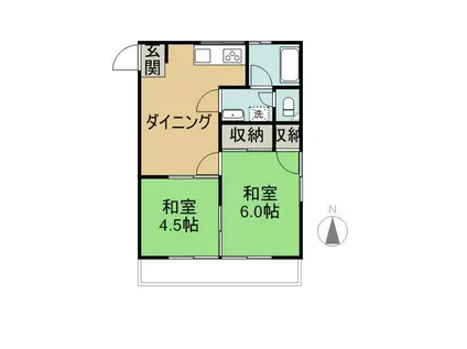 コーポ青山(2DK/1階)の間取り写真