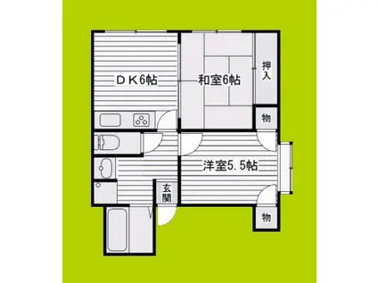 下谷ビル(2DK/3階)の間取り写真