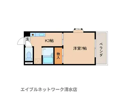 ハイム杉山(1K/2階)の間取り写真