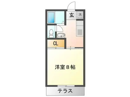 リヴィエラ ドゥエ(1K/2階)の間取り写真