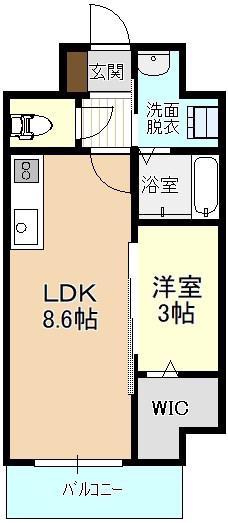 IRMS III(1LDK/1階)の間取り写真