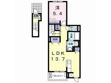 プレジール(1LDK/2階)の間取り写真