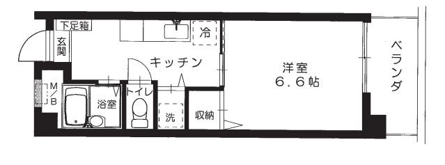 川本ビル(1K/5階)の間取り写真