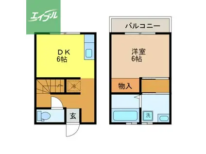 シティハウス高丘(1DK/1階)の間取り写真