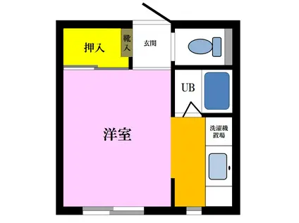 グリーンプラザ環(1K/2階)の間取り写真