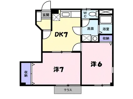コーポ篠山(2DK/1階)の間取り写真