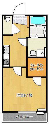 エスト IJ IZUMI(1K/2階)の間取り写真