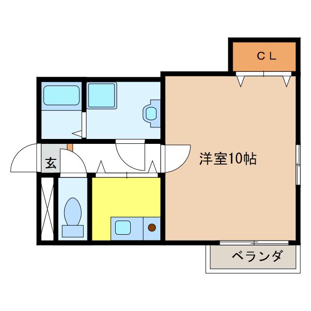 エザンス(1K/2階)の間取り写真