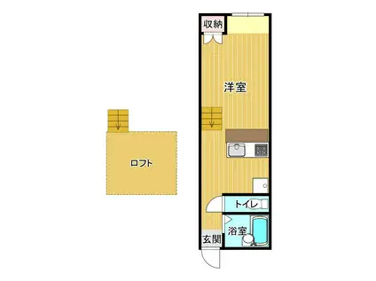 ハイネスイヌイII(ワンルーム/2階)の間取り写真