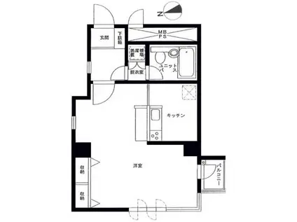 インペリアル六本木1号館 インペリアル六本木フォラム(ワンルーム/5階)の間取り写真