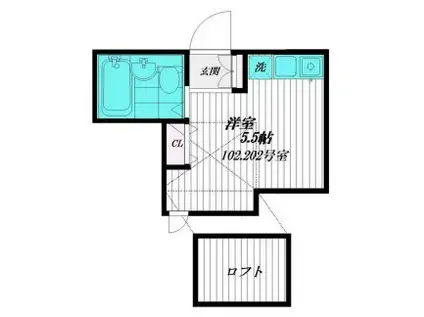スマートコンパクト溝の口(ワンルーム/2階)の間取り写真