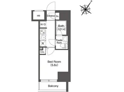 スタイリオフィット溝の口(1K/2階)の間取り写真