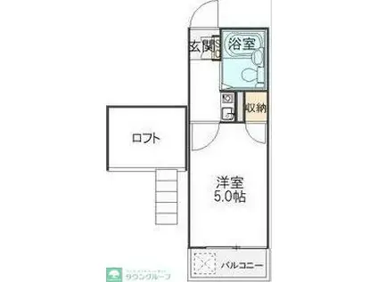 レオパレス三軒茶屋A棟(1K/1階)の間取り写真