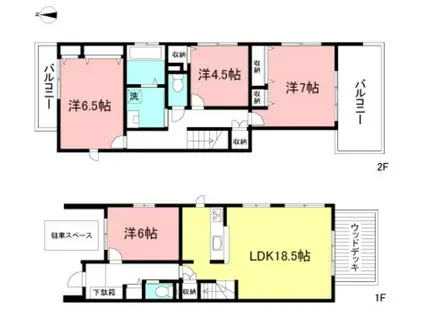 エミネンス松原(4LDK/1階)の間取り写真